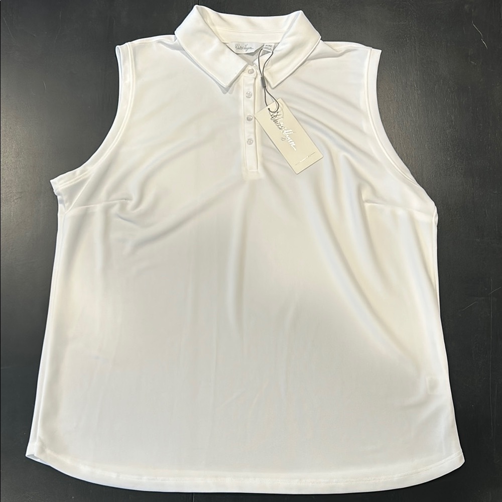 Walter Hagen White Button Down Polo Shirt